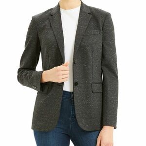 Theory Classic Blazer Melange Ponte Grey Wool Blend Jacket 2